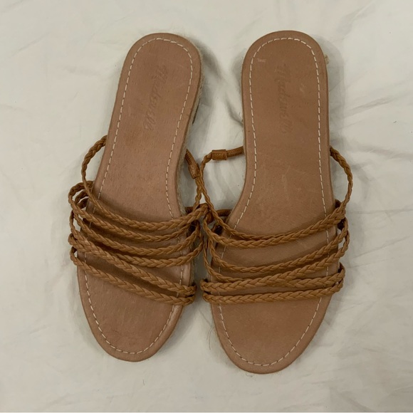 Madewell The Kathryn Espadrille Slide Sandal Braided Leather Tan Size 8.5 - Picture 2 of 13